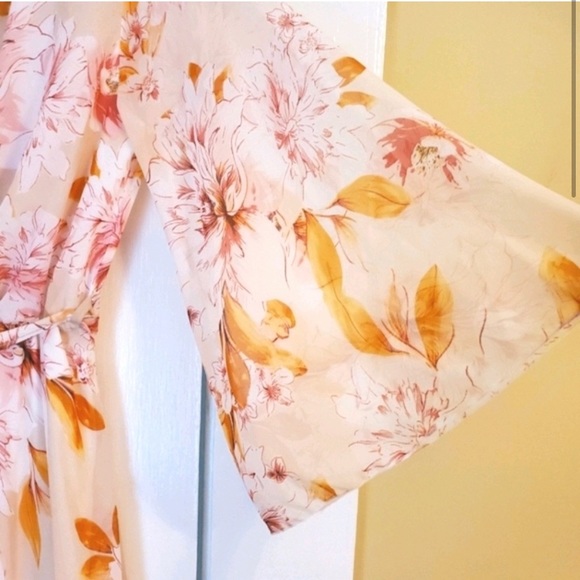 Shira Pearla boho apricot peach floral maxi dress - Picture 3 of 5